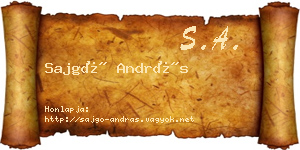Sajgó András névjegykártya